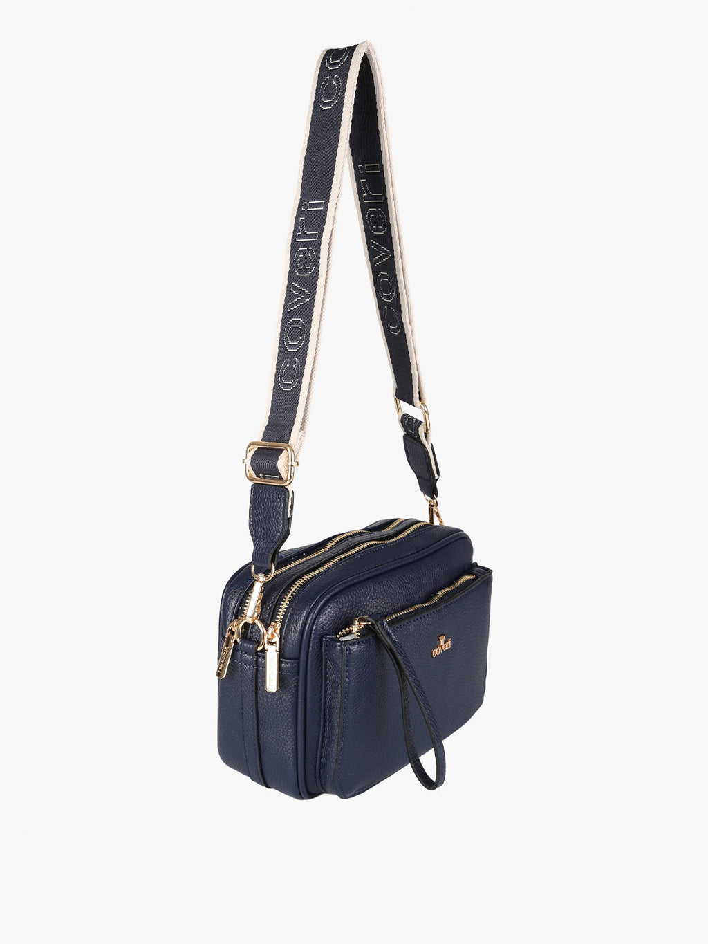 Borsa a tracolla in ecopelle You Young Coveri — Blu scuro