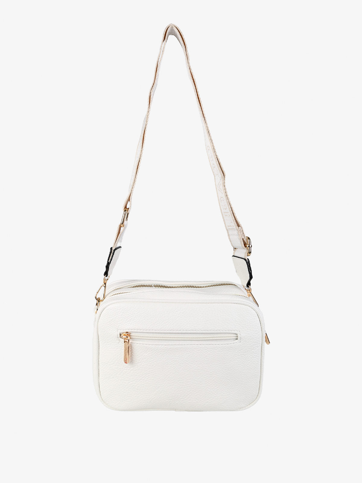 Borsa a tracolla in ecopelle con doppio scomparto You Young Coveri — Bianco