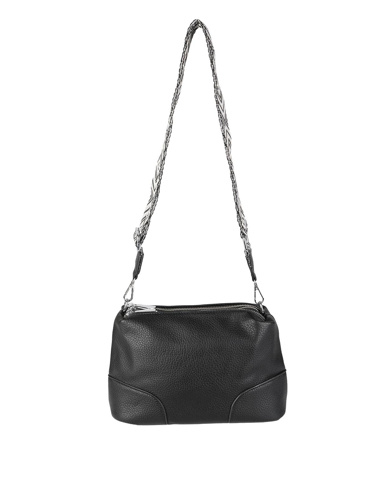 Borsa a tracolla in ecopelle Solada — Nero