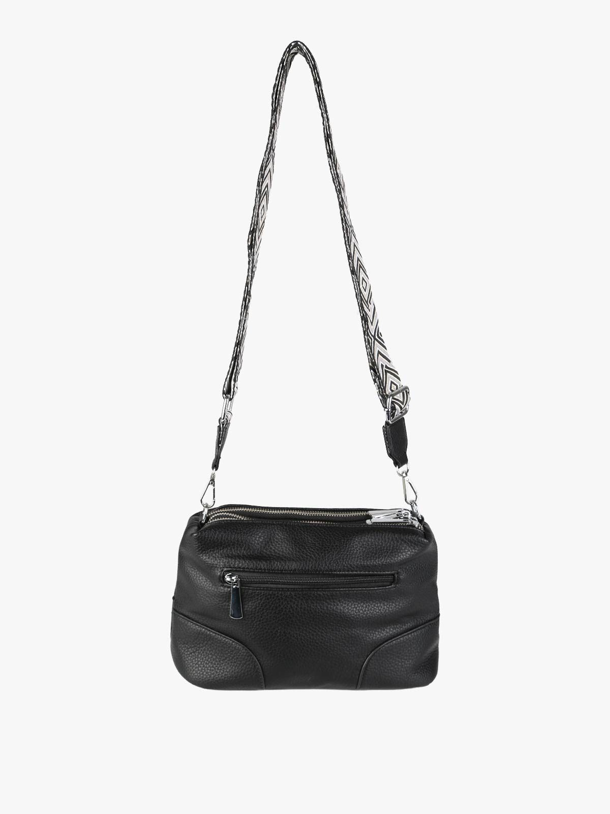 Borsa a tracolla in ecopelle Solada — Nero