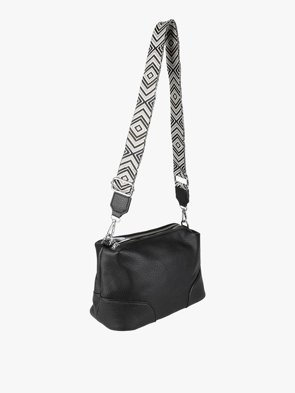 Borsa a tracolla in ecopelle Solada — Nero
