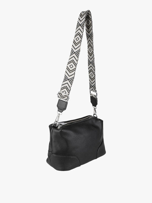 Borsa a tracolla in ecopelle Solada — Nero