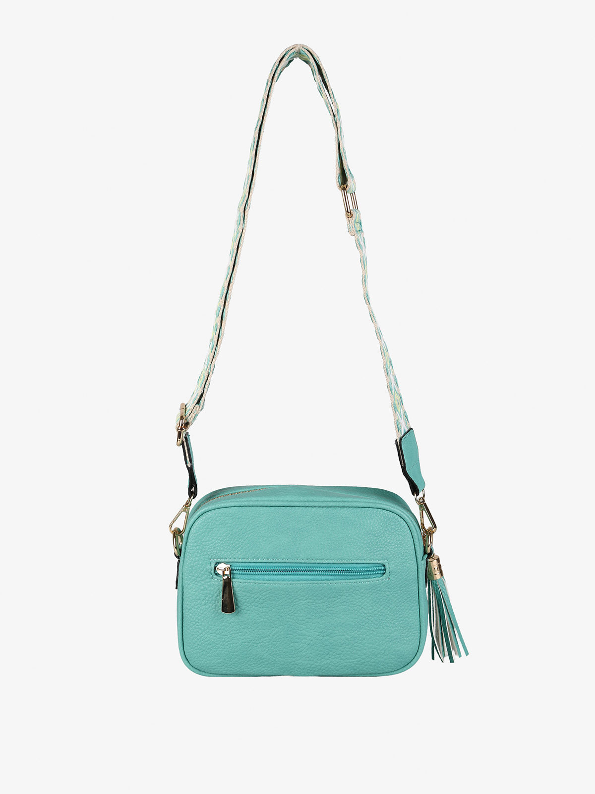 Borsa a tracolla in ecopelle Solada — Acqua marina