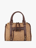 Borsa bauletto in maglia intrecciata con dettagli in ecopelle You Young Coveri — Marrone - immagine 1