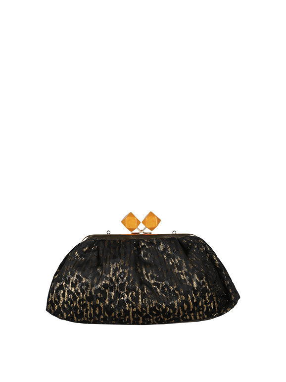 Borsa clutch animalier Solada — Oro - immagine 4