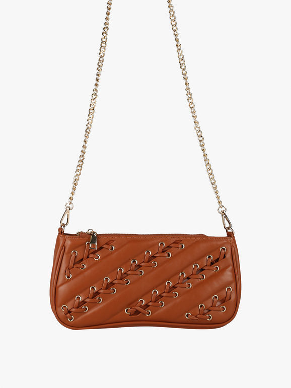 Borsa con intrecci Solada — Marrone - immagine 1