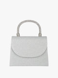Borsa elegante con lurex brillanti e manico con strass - argento Solada
