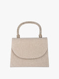 Borsa elegante con lurex brillanti e manico con strass - champagne Solada