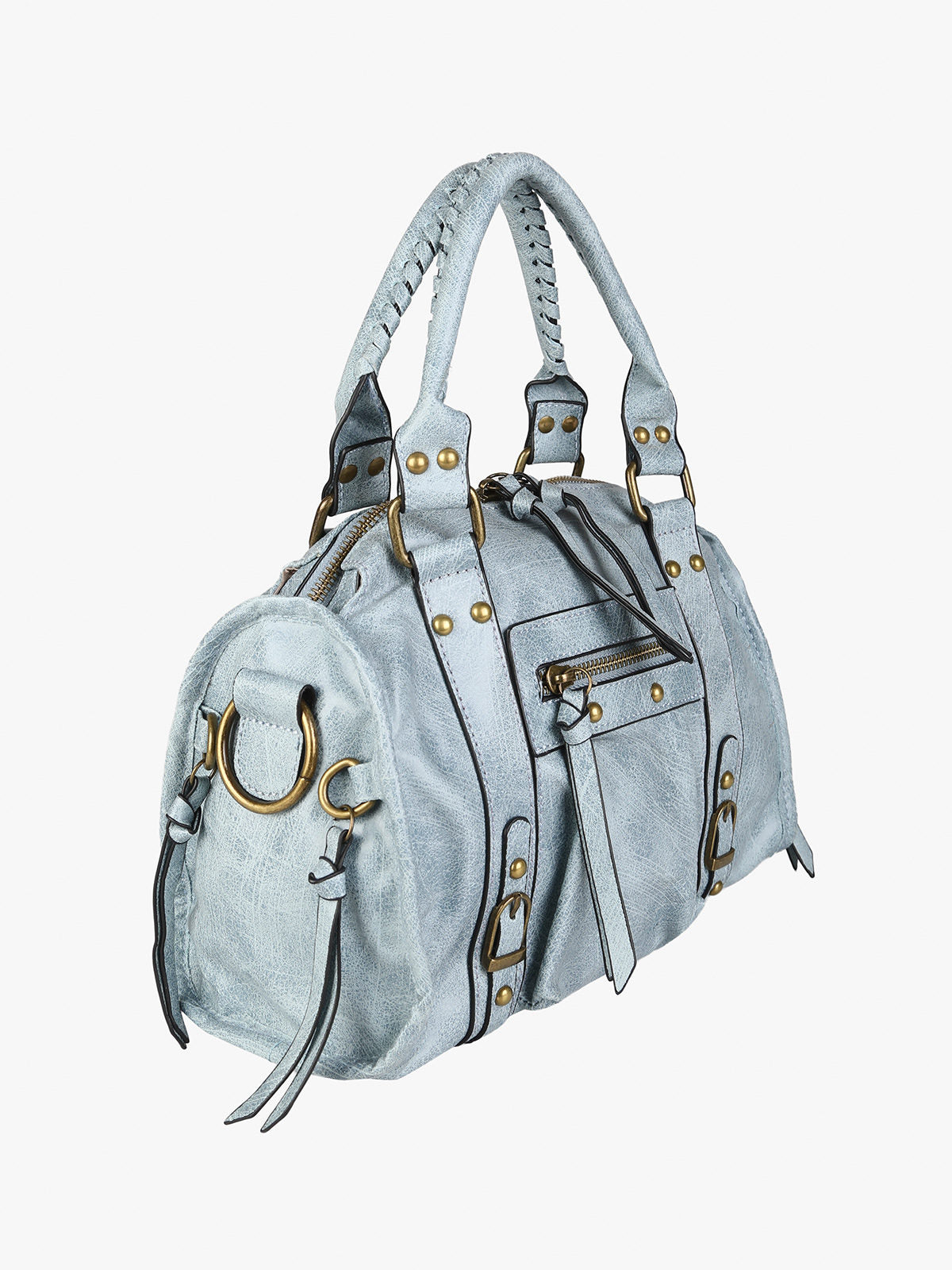 Borsa frame con doppi manici Solada — Azzurro