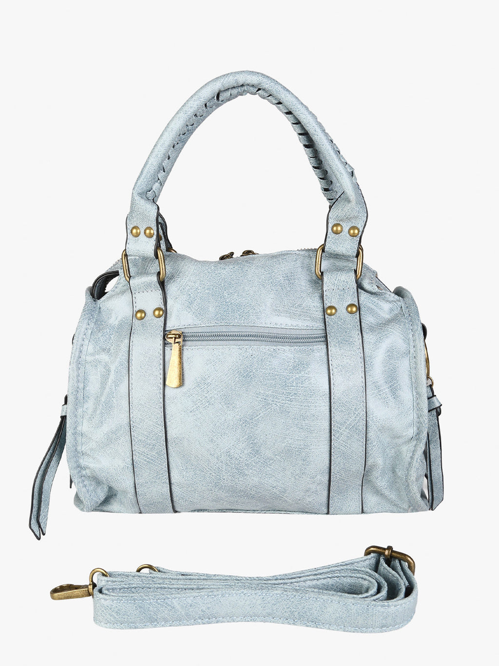 Borsa frame con doppi manici Solada — Azzurro