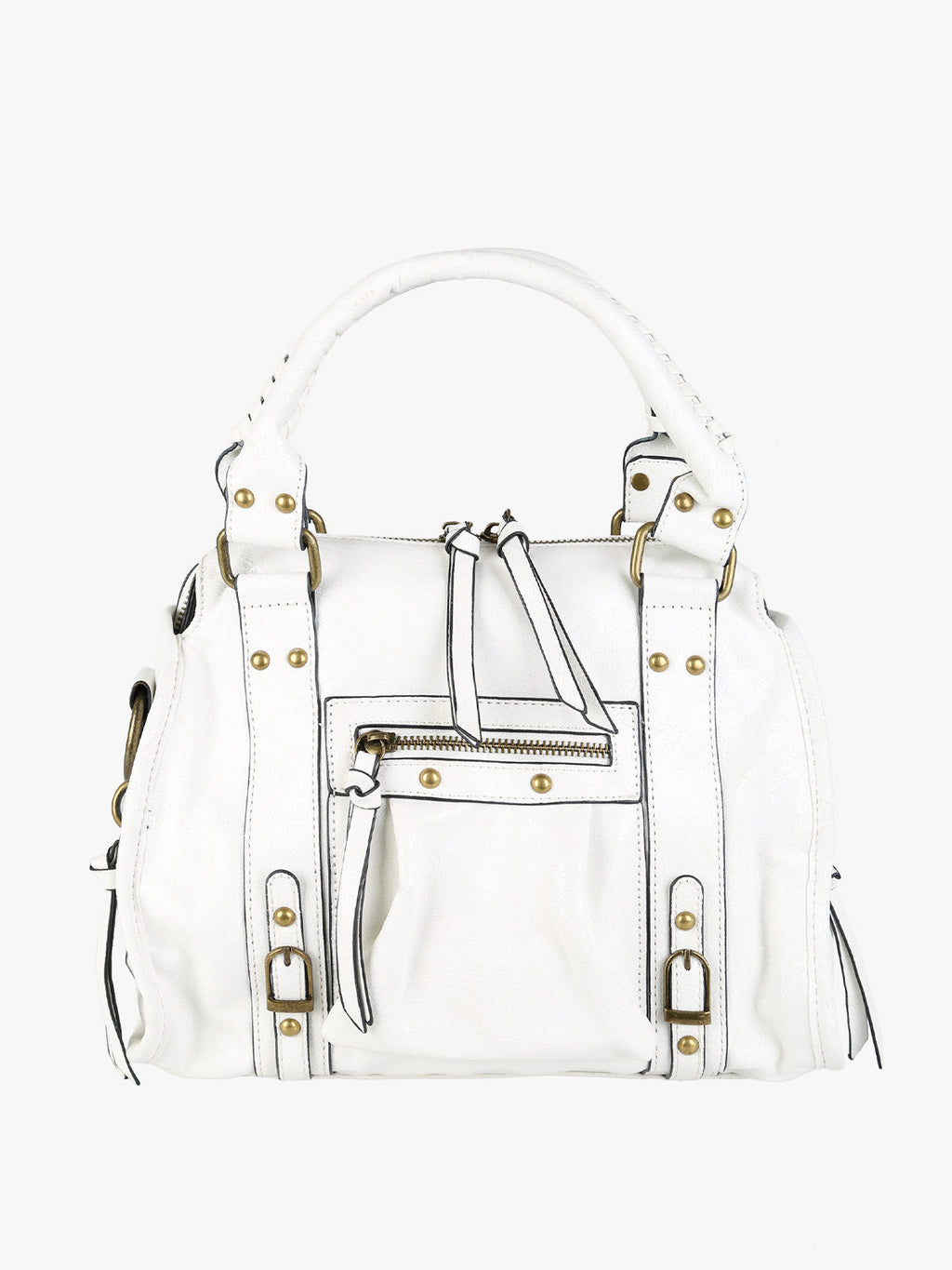 Borsa frame con doppi manici Solada — Bianco