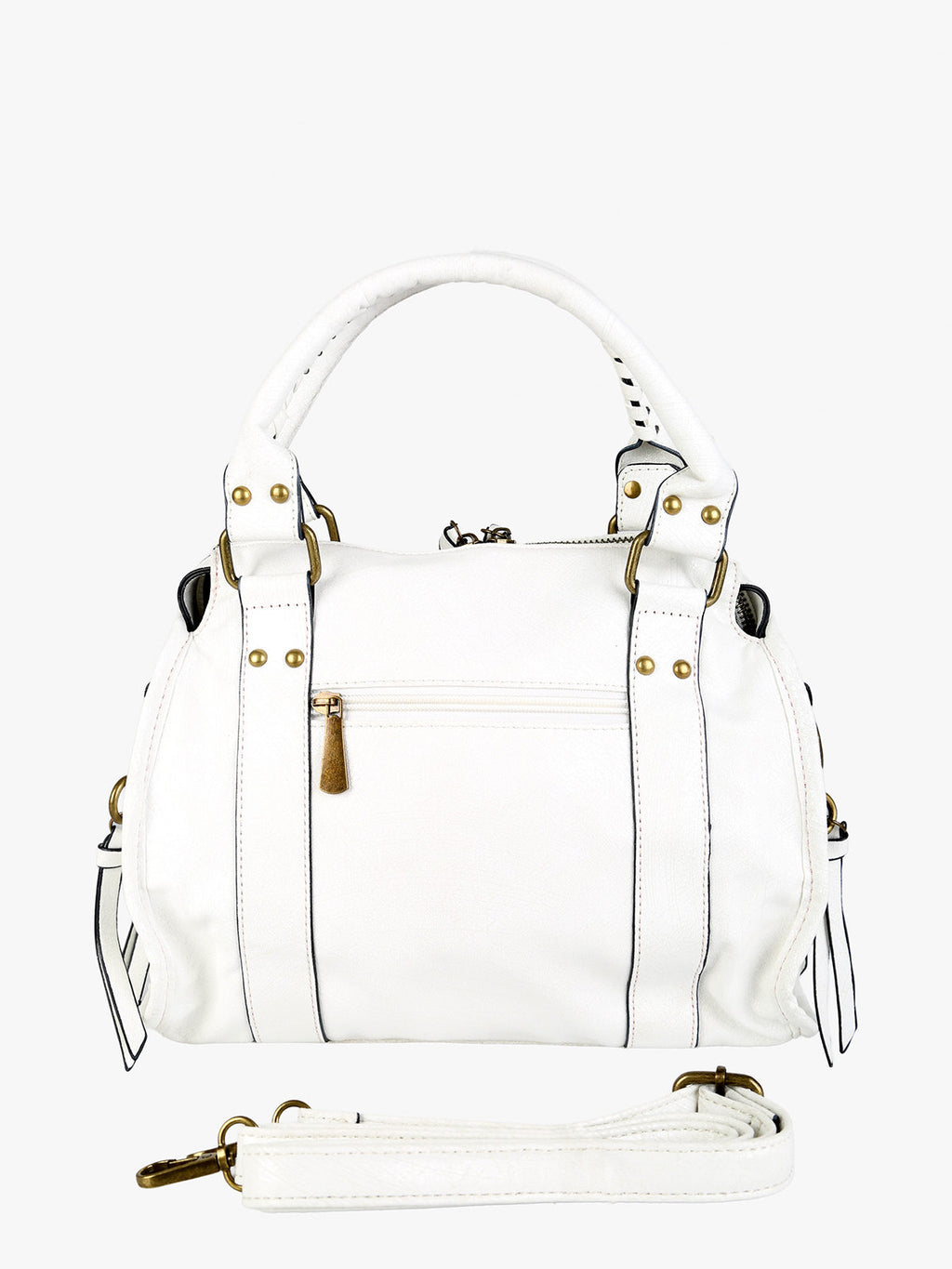Borsa frame con doppi manici Solada — Bianco