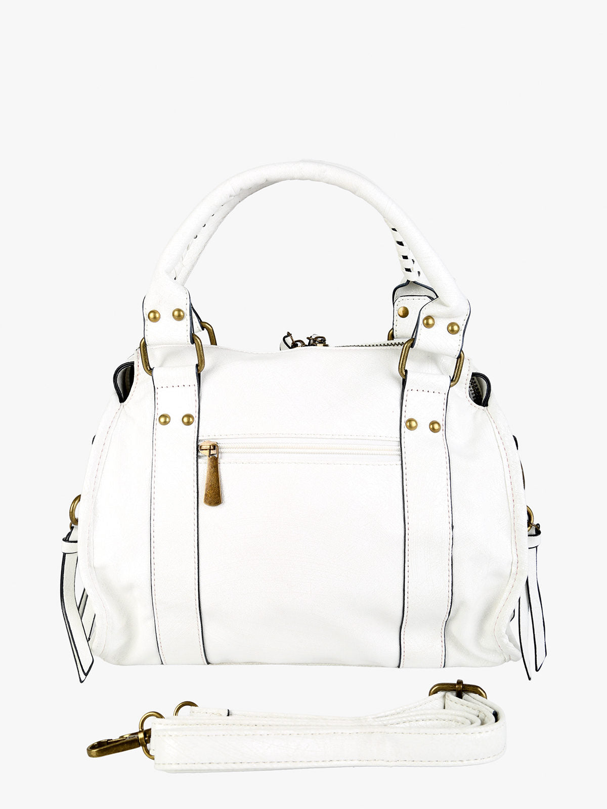 Borsa frame con doppi manici Solada — Bianco