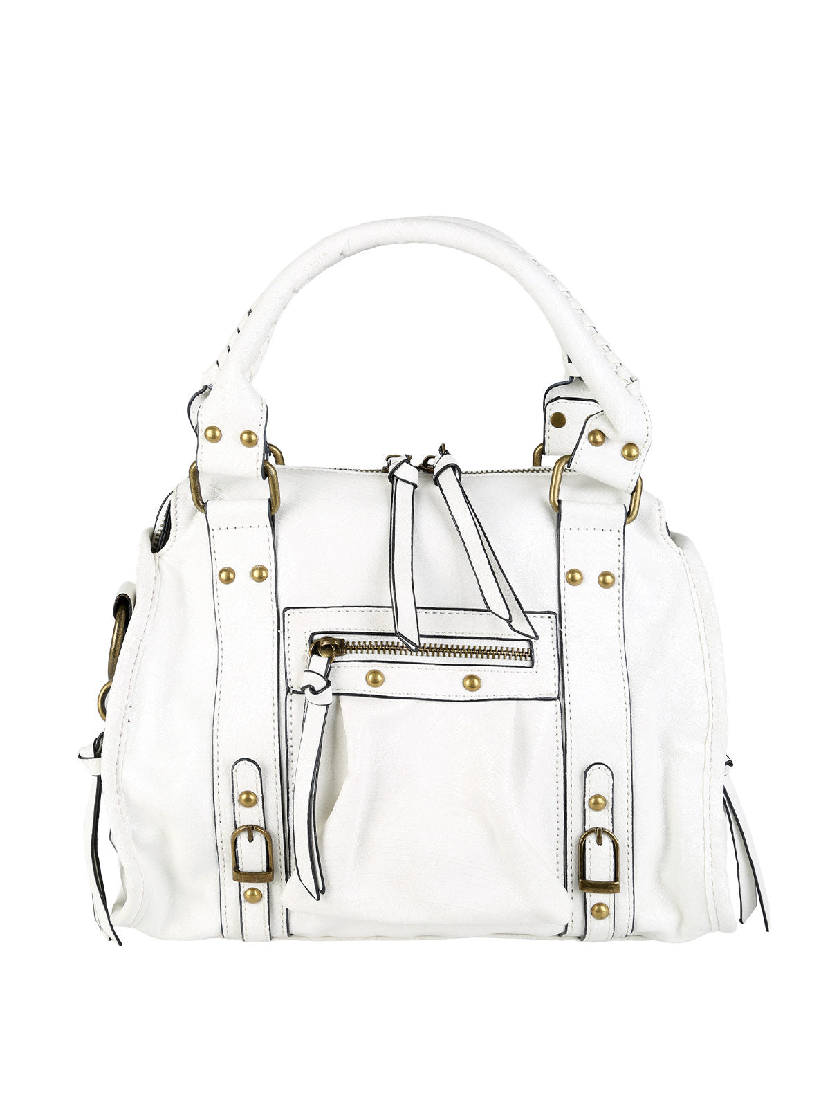 Borsa frame con doppi manici Solada — Bianco