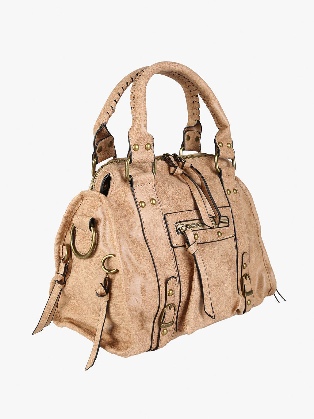 Borsa frame con doppi manici Solada — Cammello