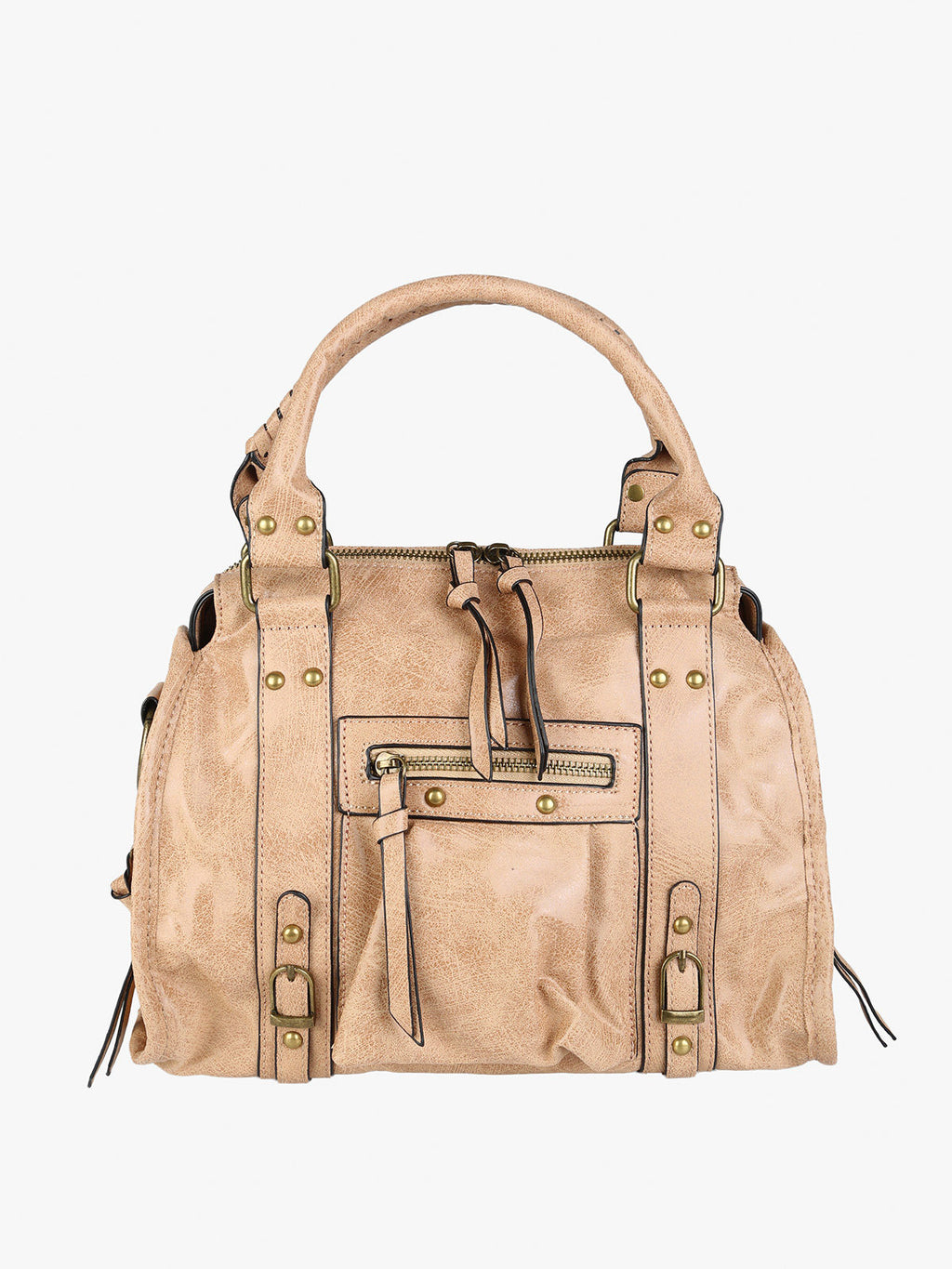 Borsa frame con doppi manici Solada — Cammello