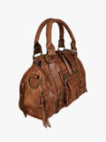 Borsa frame con doppi manici Solada — Marrone