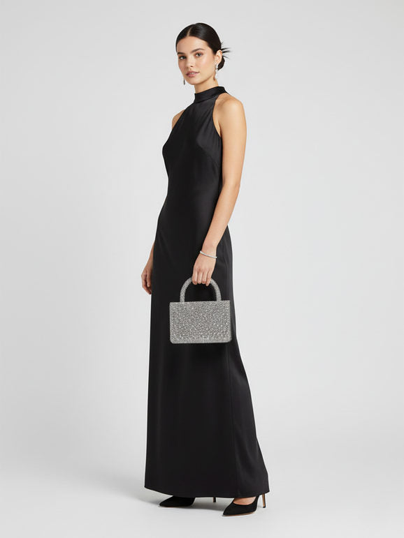 Borsa gioiello con strass - argento Solada