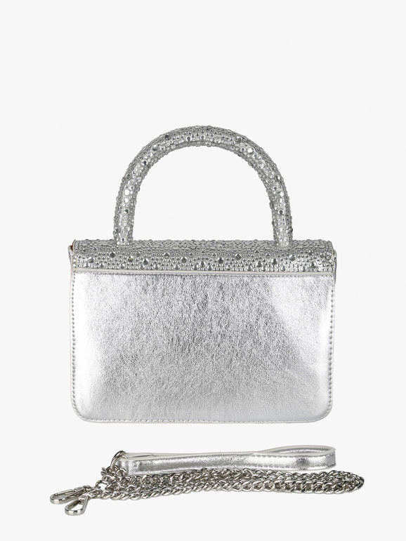 Borsa gioiello con strass - bianco Solada