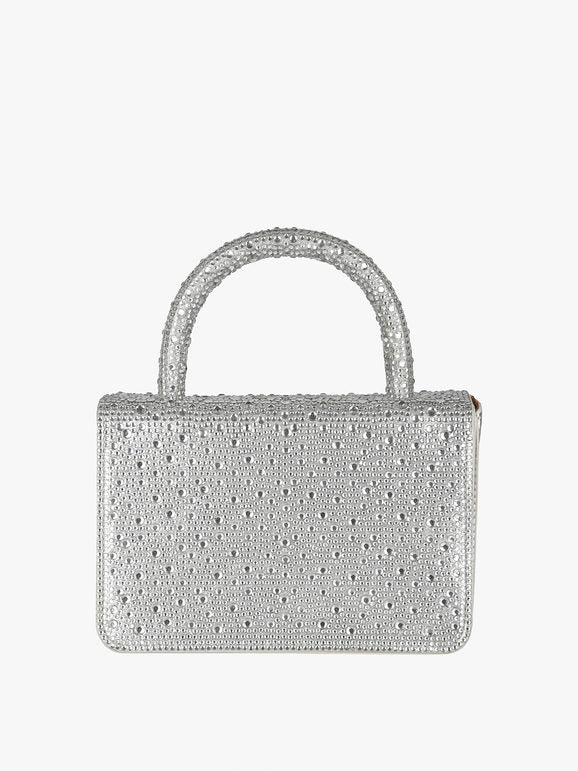 Borsa gioiello con strass - bianco Solada