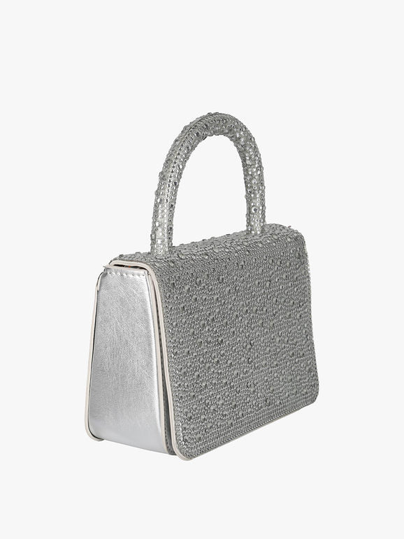 Borsa gioiello con strass - bianco Solada