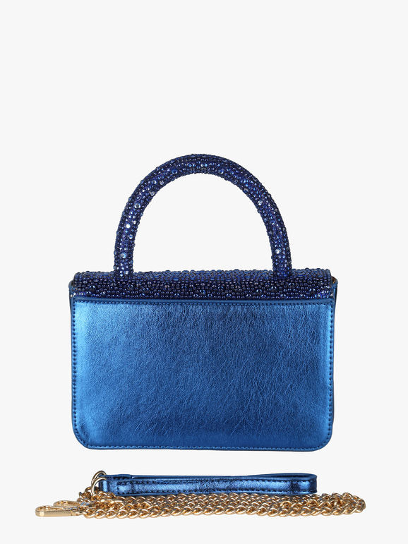 Borsa gioiello con strass - blu Solada