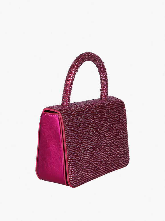 Borsa gioiello con strass - fucsia Solada