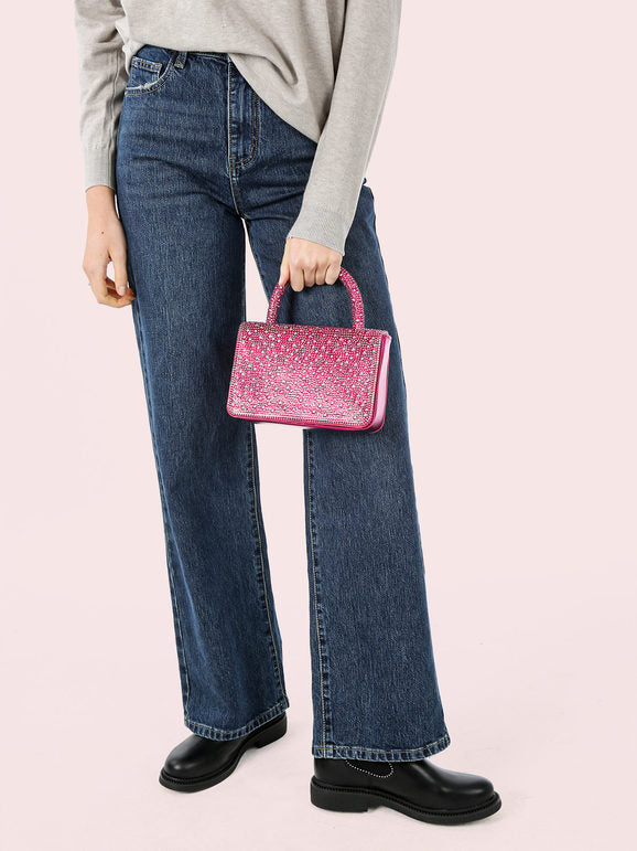 Borsa gioiello con strass - fucsia Solada