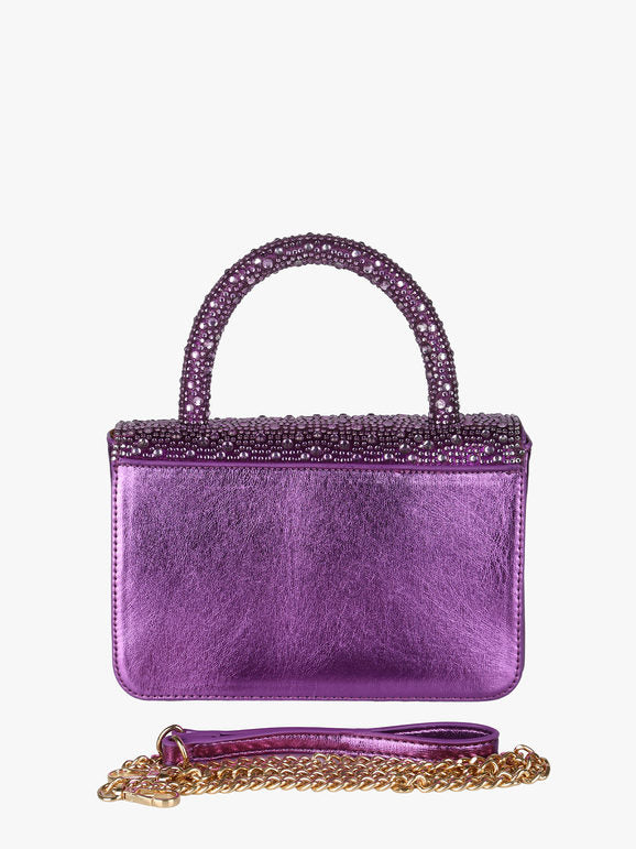 Borsa gioiello con strass - lilla Solada