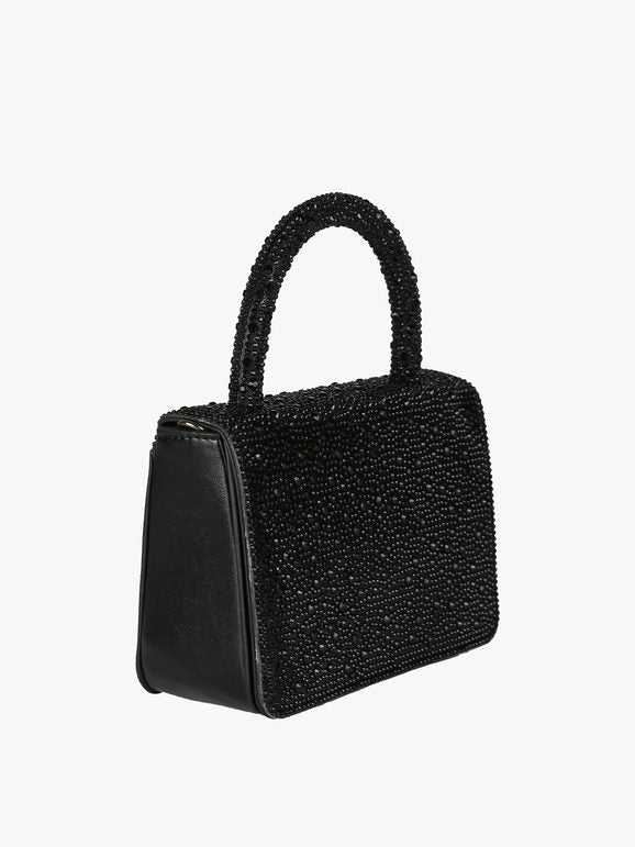 Borsa gioiello con strass - nero Solada