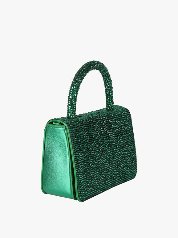 Borsa gioiello con strass - verde Solada