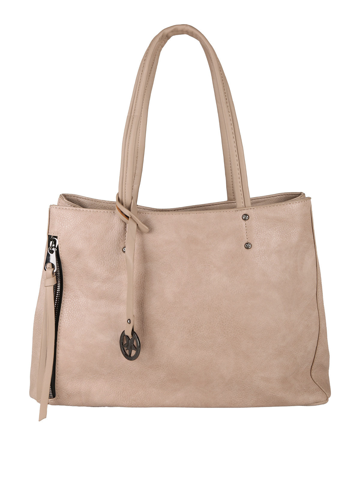 Borsa in ecopelle con doppi manici Solada — Apricot