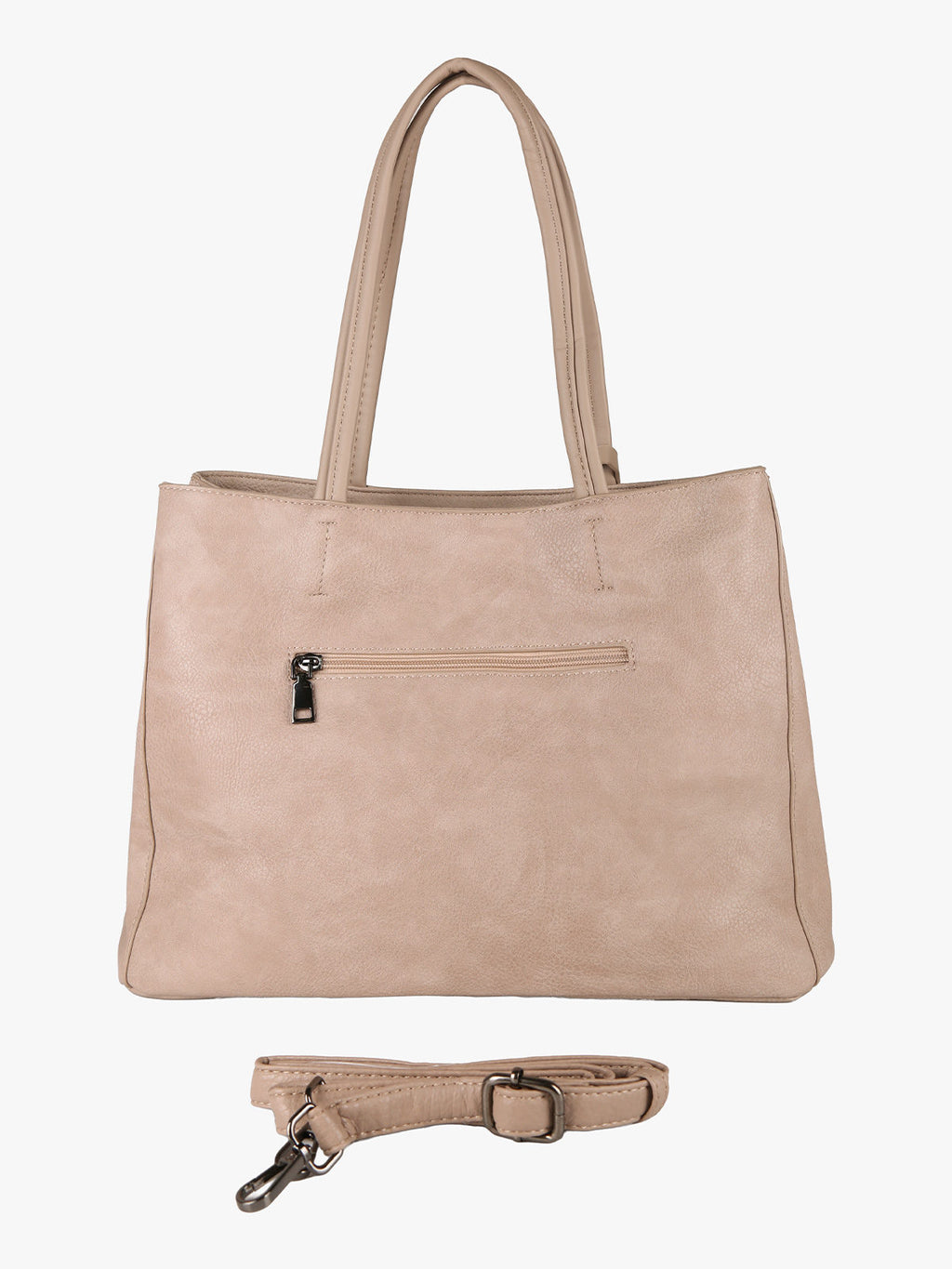 Borsa in ecopelle con doppi manici Solada — Apricot