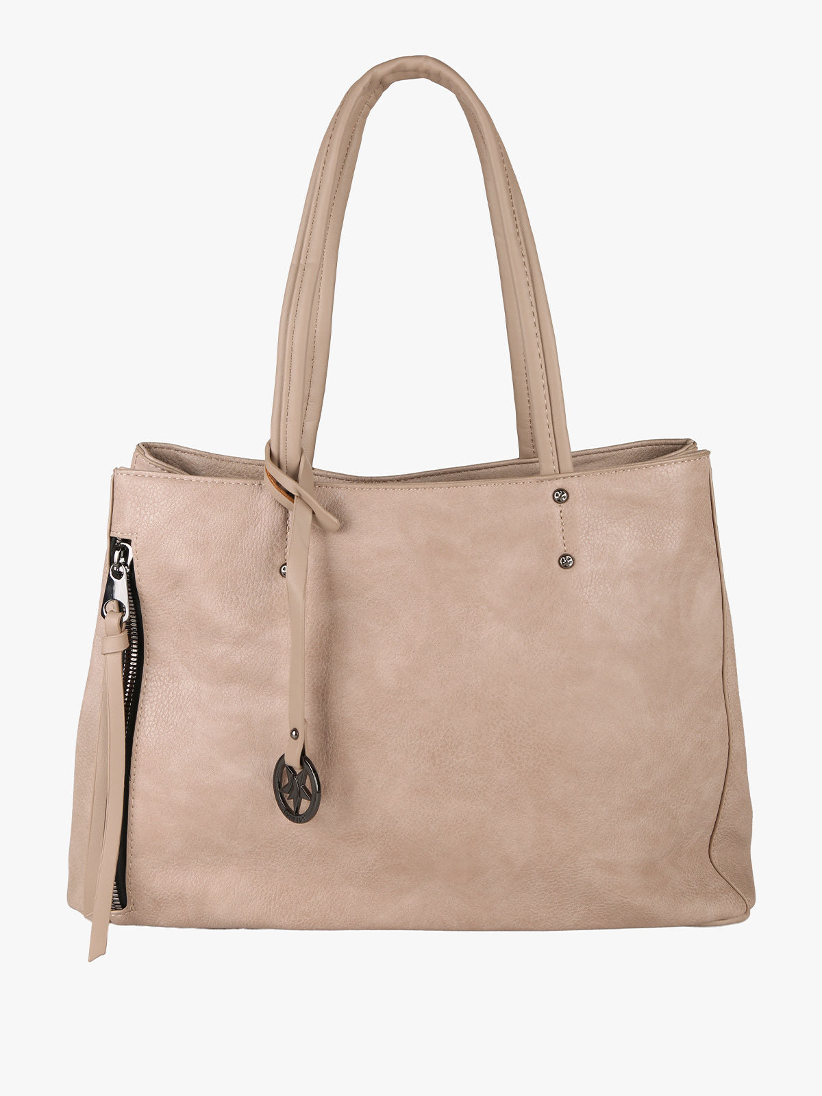 Borsa in ecopelle con doppi manici Solada — Apricot