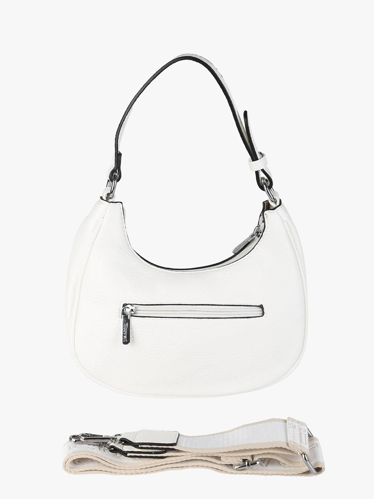 Borsa mini hobo in ecopelle You Young Coveri — Bianco