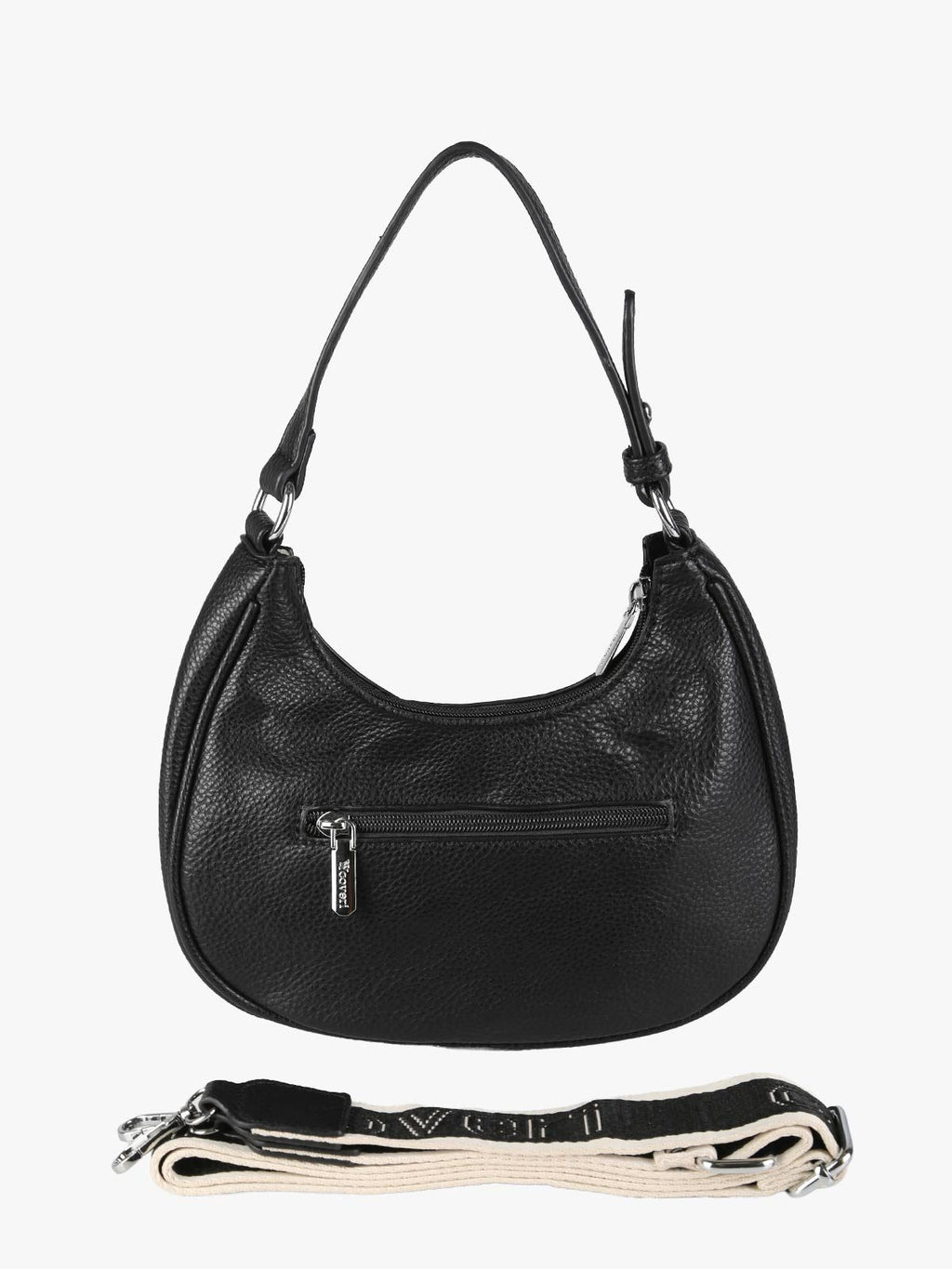 Borsa mini hobo in ecopelle You Young Coveri — Nero