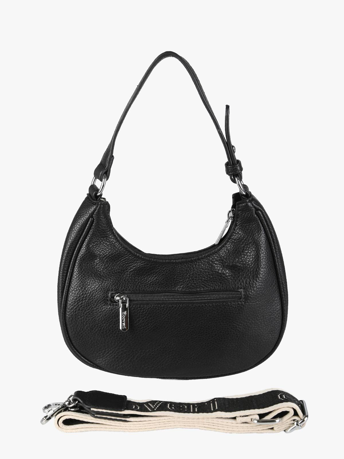 Borsa mini hobo in ecopelle You Young Coveri — Nero