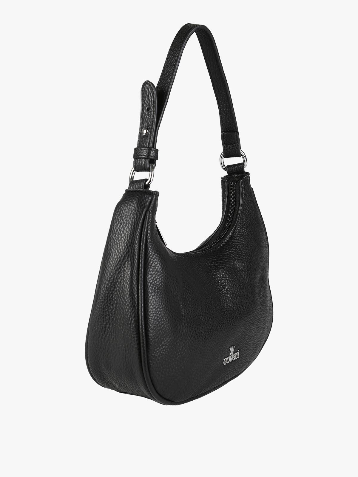 Borsa mini hobo in ecopelle You Young Coveri — Nero