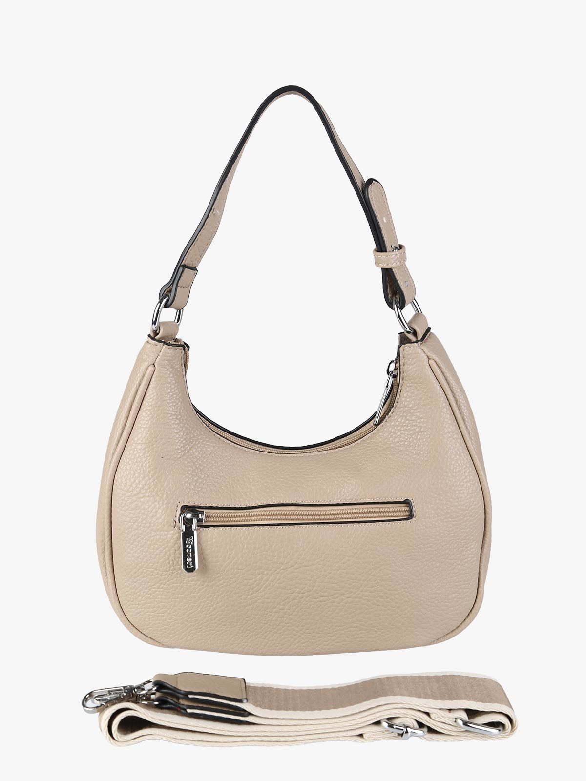 Borsa mini hobo in ecopelle You Young Coveri — Taupe