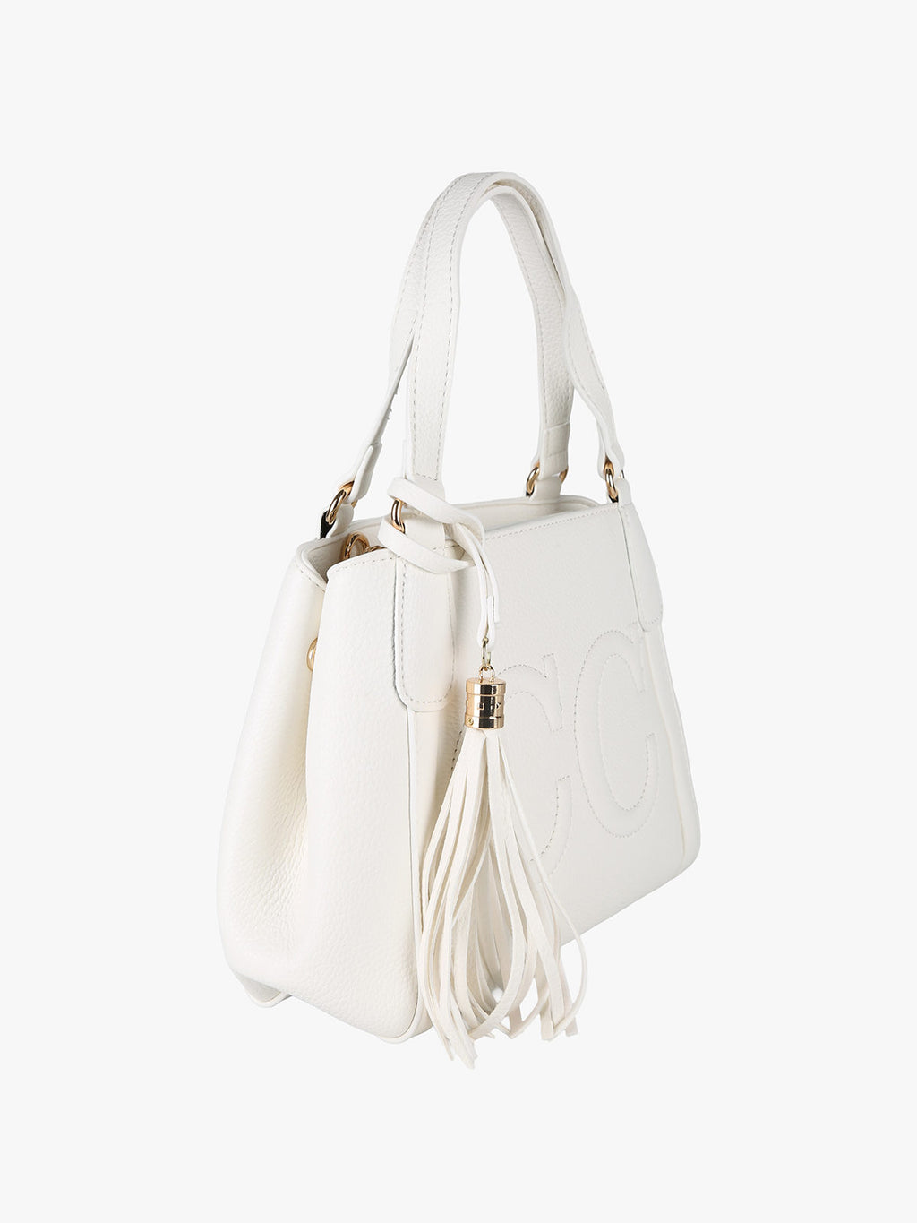 Borsa mini tote in ecopelle Charro — Bianco