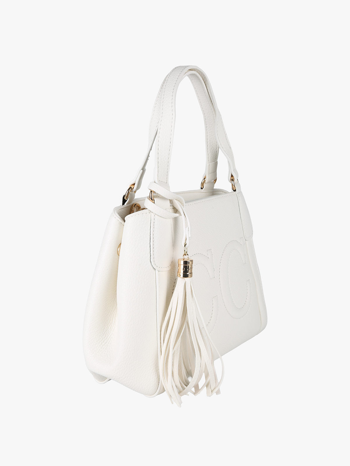 Borsa mini tote in ecopelle Charro — Bianco