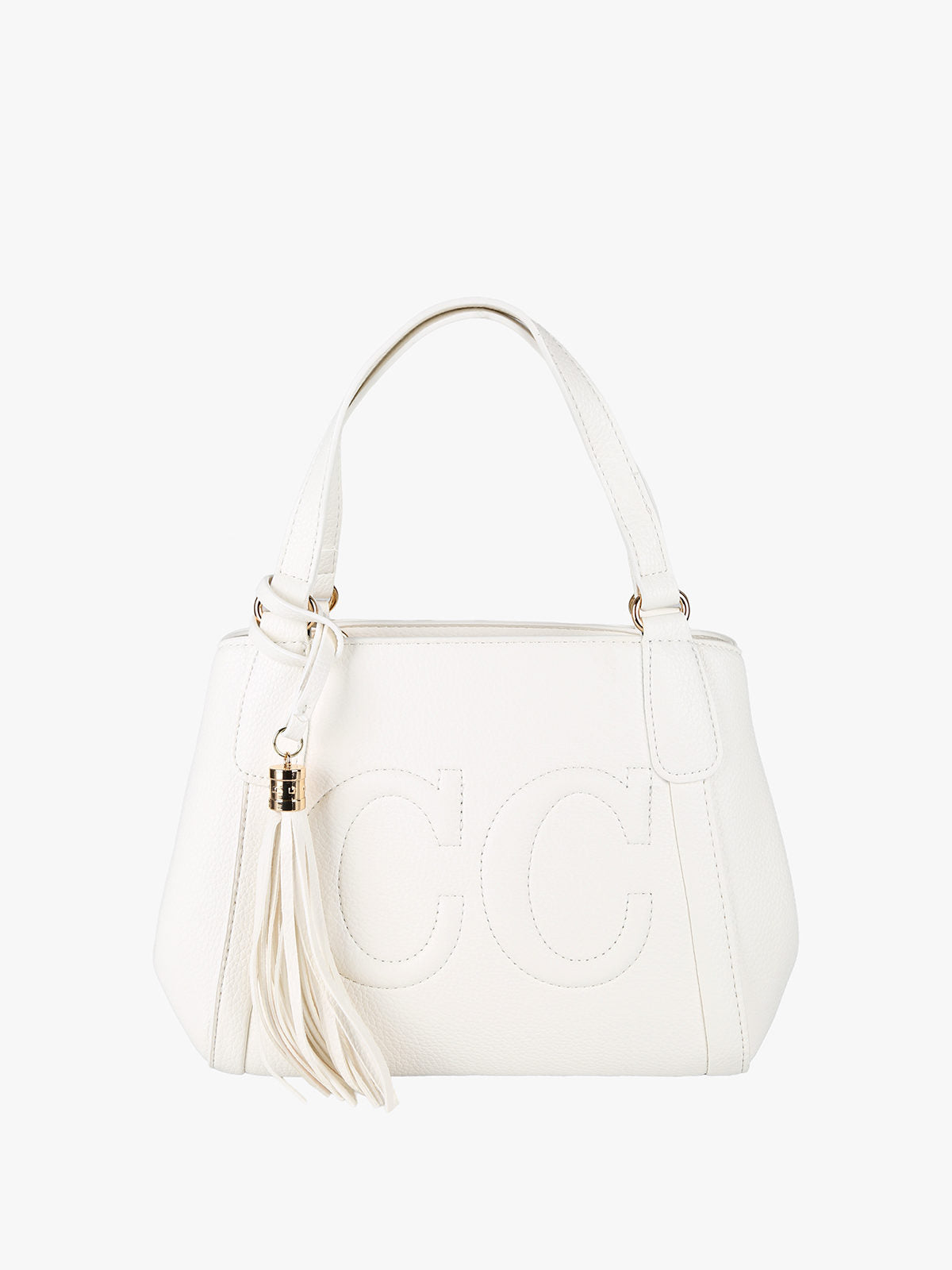 Borsa mini tote in ecopelle Charro — Bianco