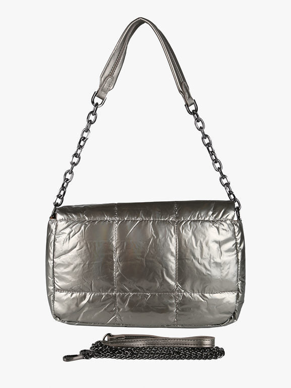 Borsa puffer trapuntata con manico a catena - bronzo Solada