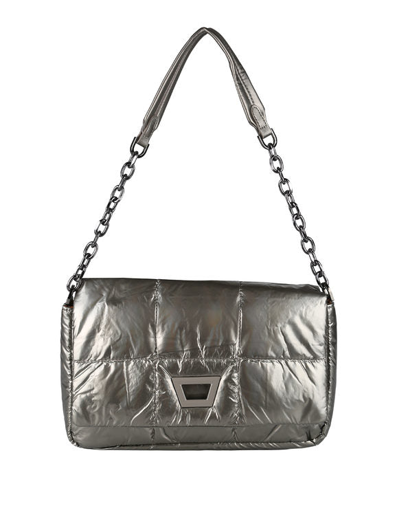Borsa puffer trapuntata con manico a catena - bronzo Solada
