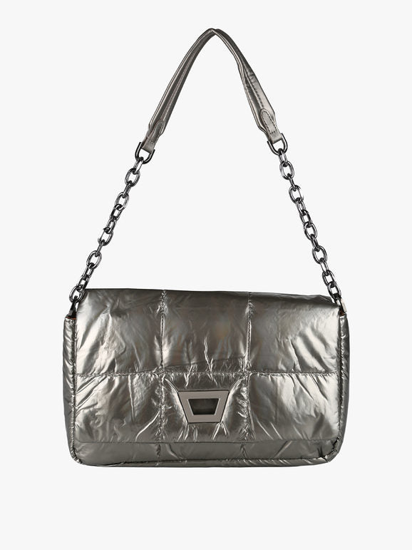Borsa puffer trapuntata con manico a catena - bronzo Solada