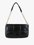Borsa puffer trapuntata con manico a catena - nero Solada