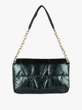 Borsa puffer trapuntata con manico a catena Solada — Verde - immagine 1