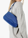 Borsa rigida con strass - blu Solada