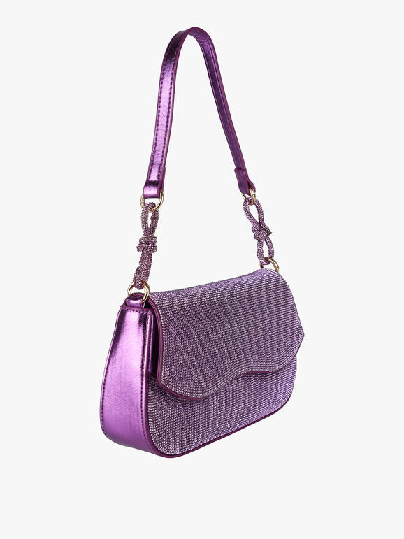 Borsa rigida con strass - lilla Solada