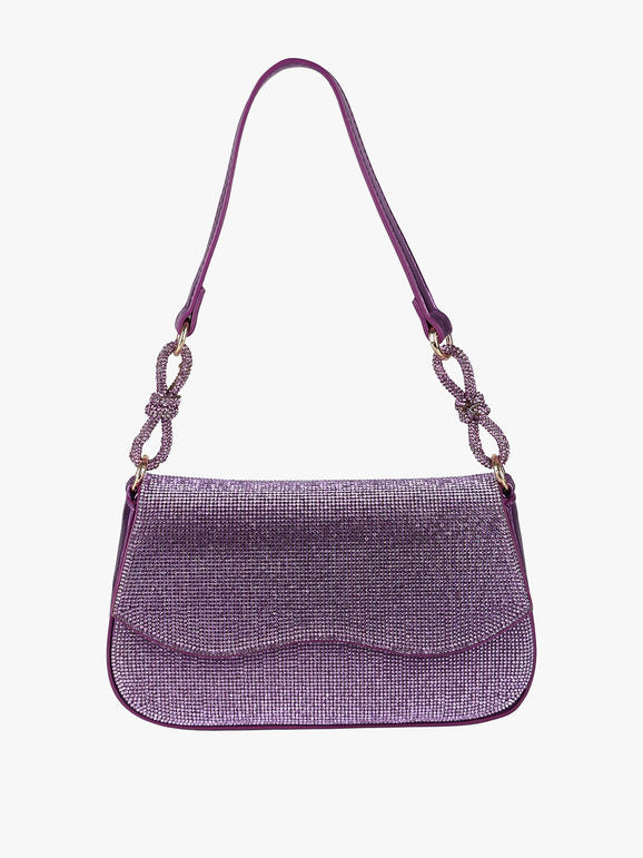 Borsa rigida con strass - lilla Solada